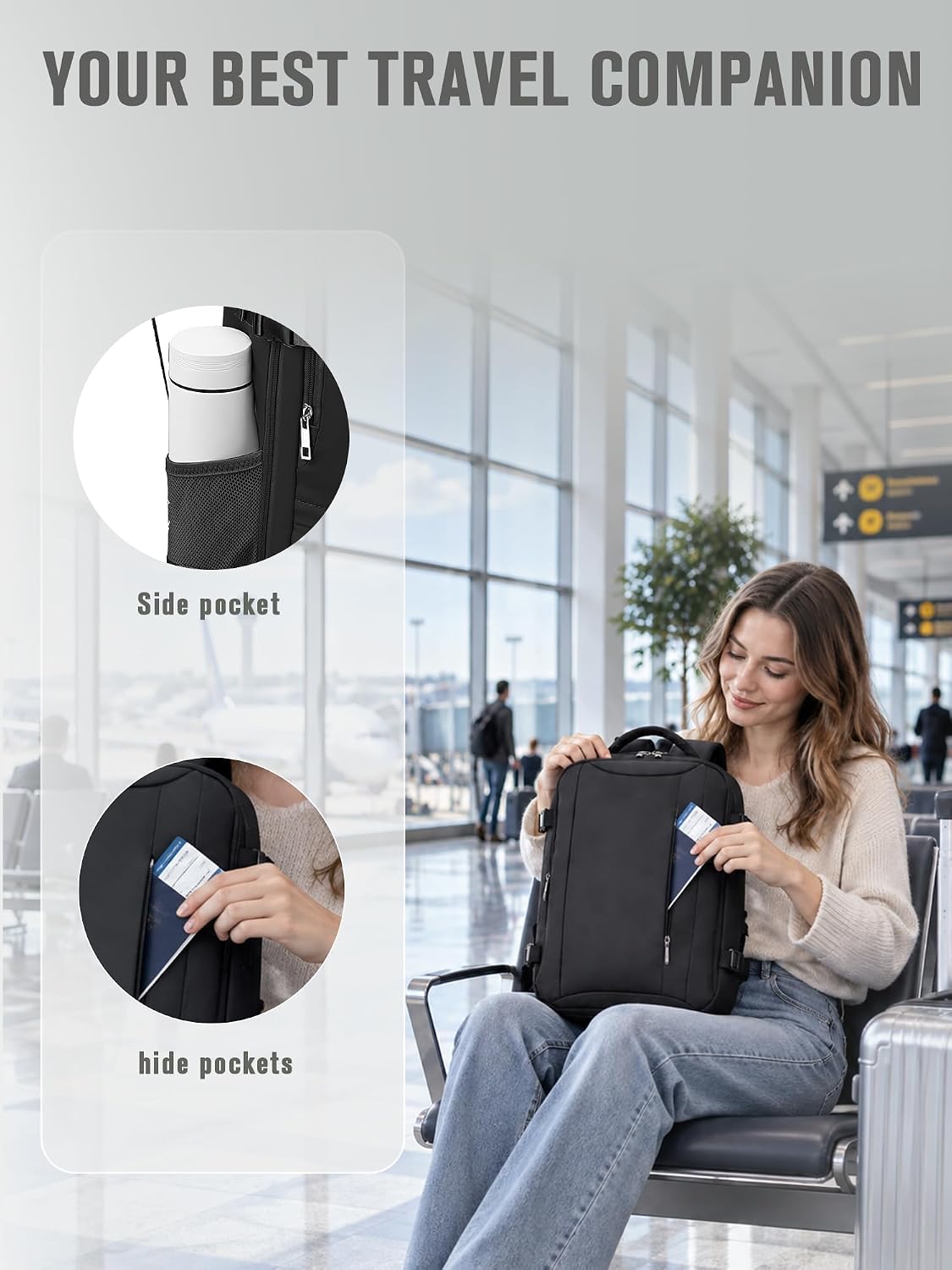 Detalle de Hayayu Mochila Cabina 24L 14" antirrobo