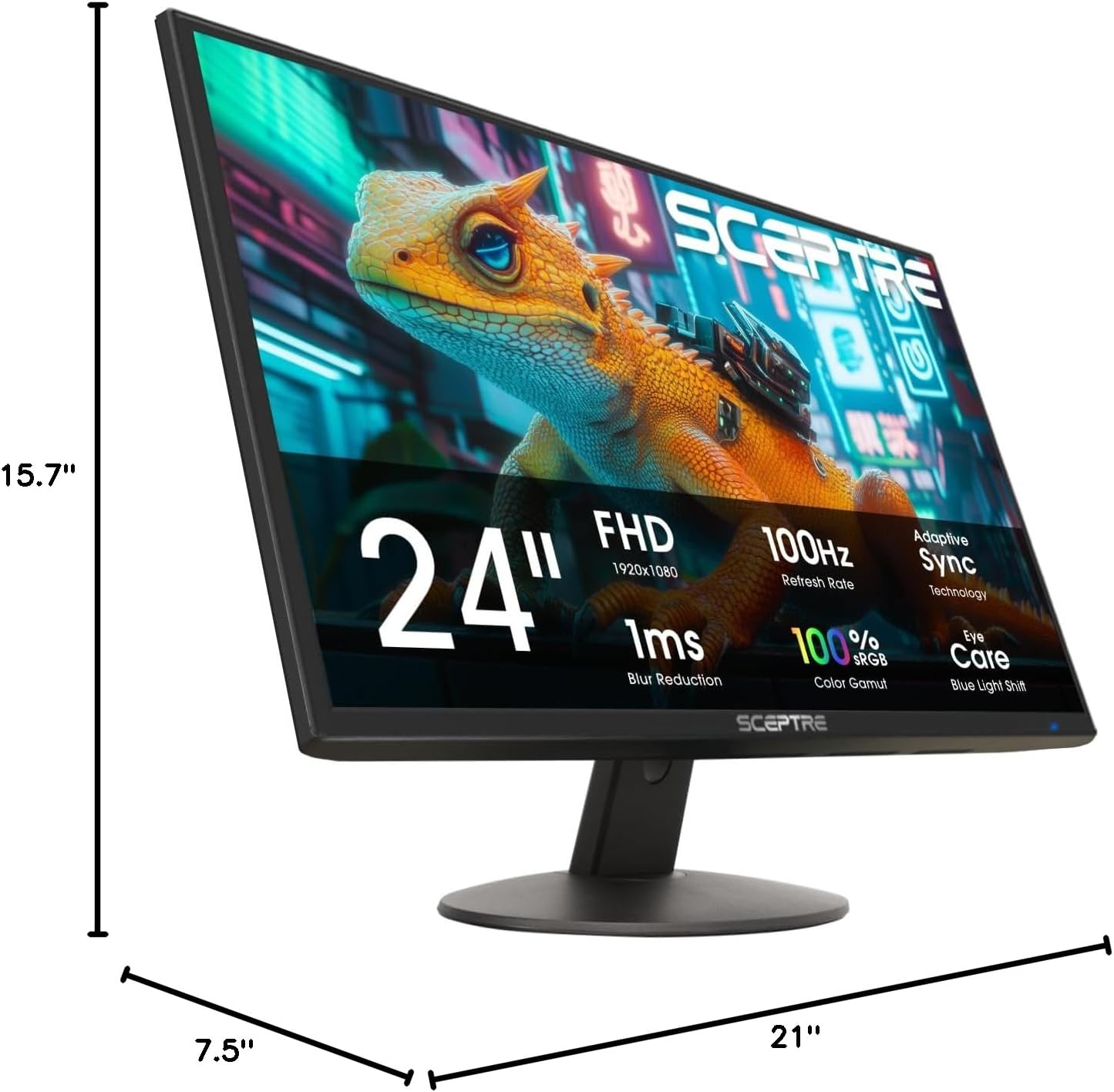 Thumbnail 5 de Sceptre 24-inch Prime Monitor E248W-19203R Series (100Hz, 100% sRGB, HDMI x2, VGA, built-in speakers)