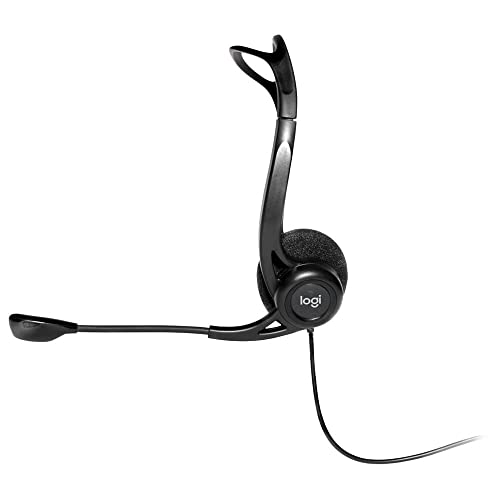 Detalle de Logitech 960 Kopfhörer mit Mikrofon — USB-Headset für Telefonkonferenzen, Webinare und Musik