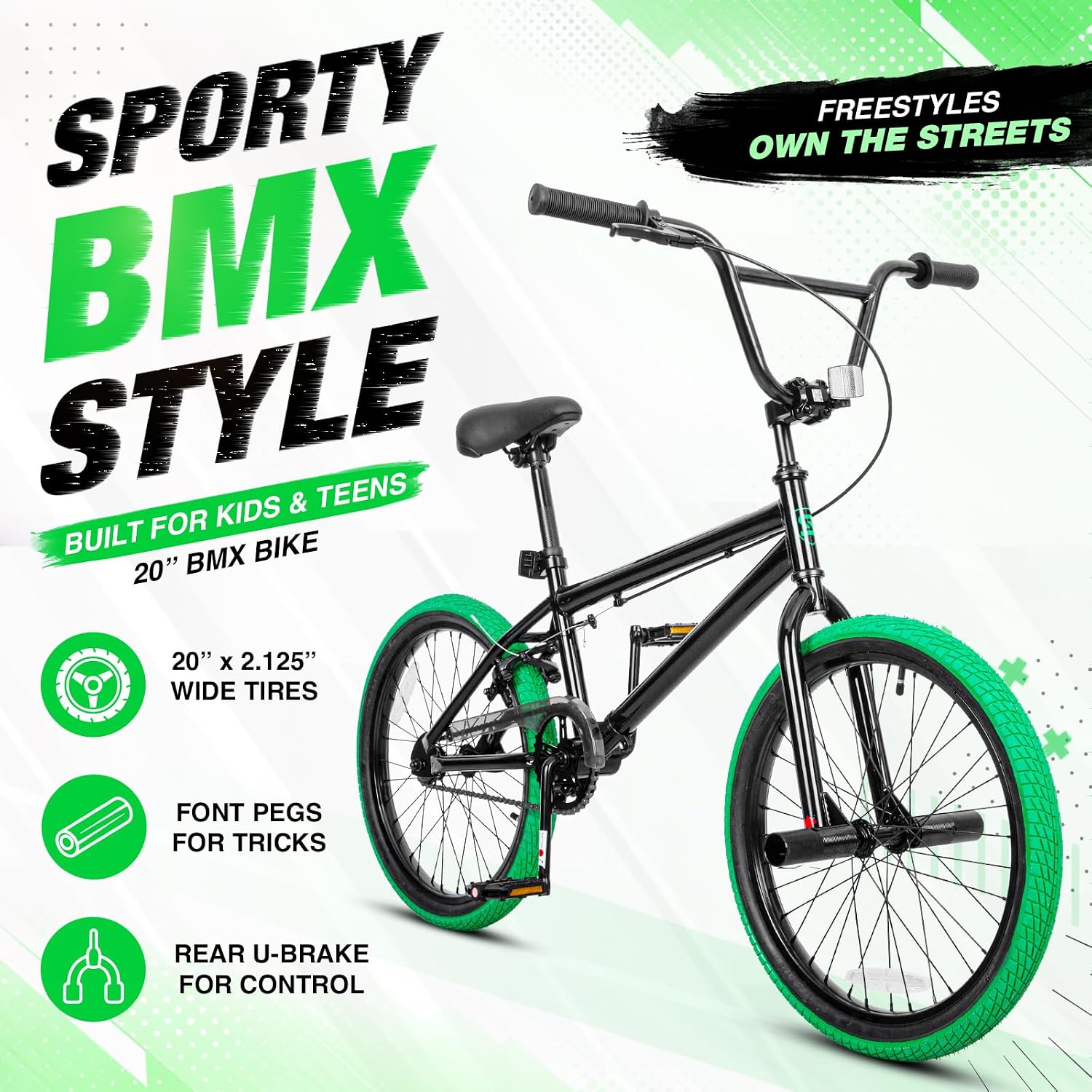Detalle 2 de StarterRide 20 BMX Bike, 20-Inch Wheels, Steel Frame, Single Speed