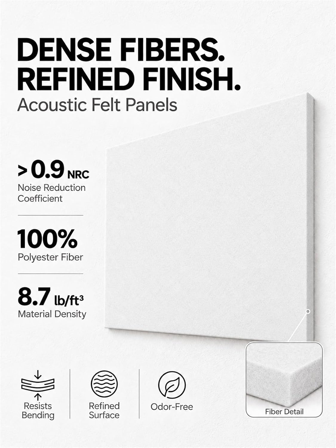Thumbnail 5 de Baysola 48" x 36" Felt Bulletin Board, 12-Pack, White Self-Adhesive Panels