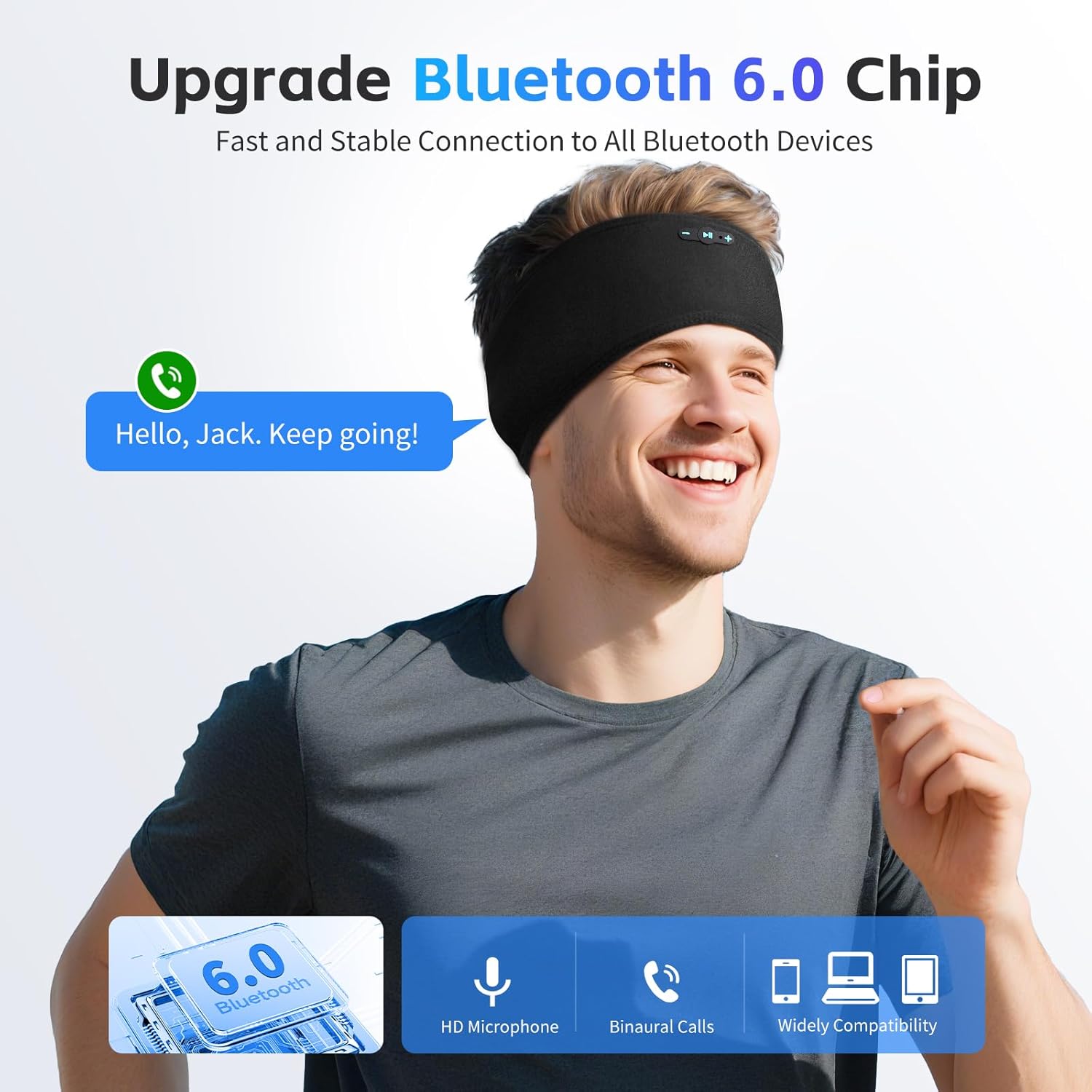 Thumbnail 2 de Sleep Headphones Bluetooth 6.0 Headband (3-in-1) — 20H Playtime, HD Stereo, Washable & Removable Speakers