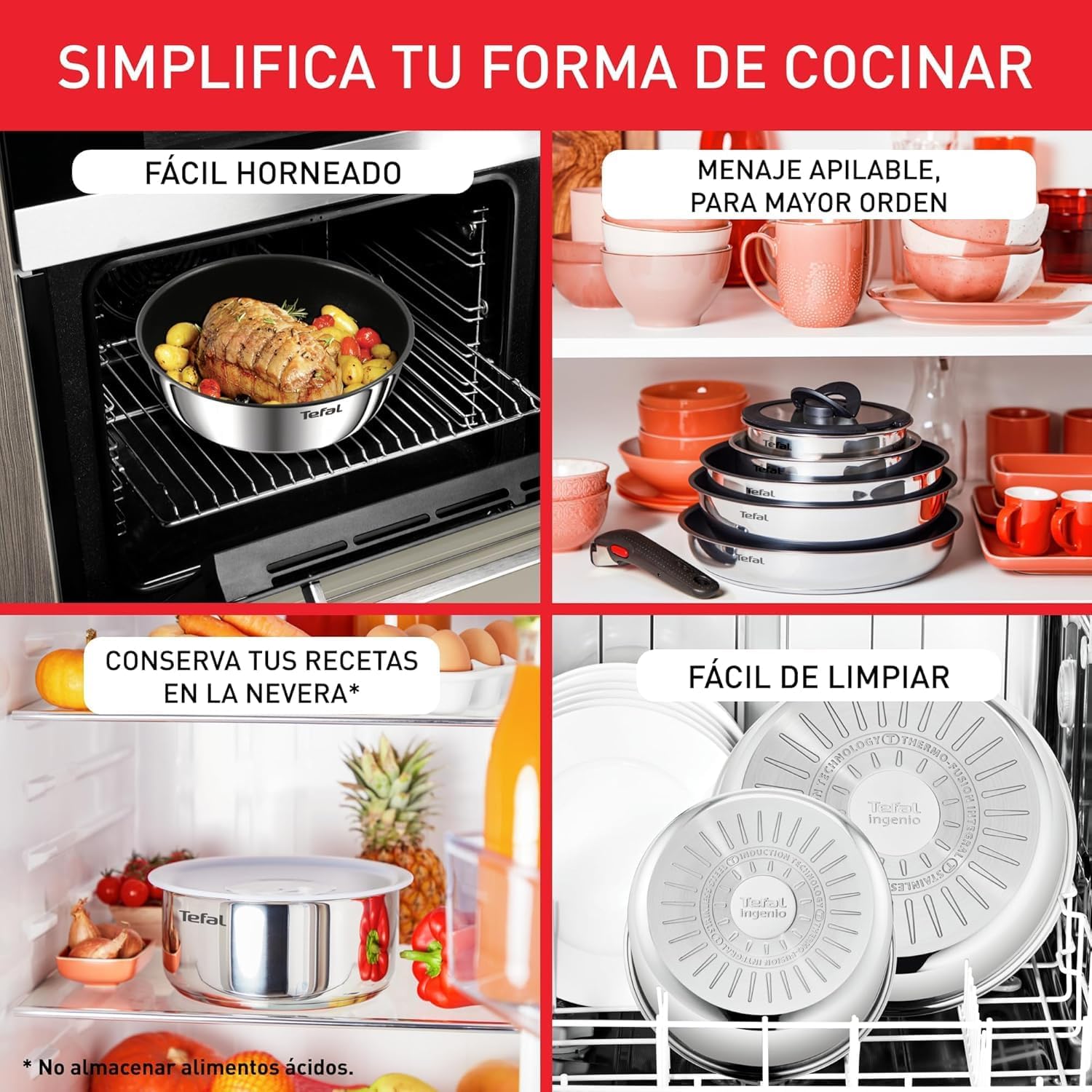 Thumbnail 4 de Tefal Ingenio Emotion sartenes 22/24/28 cm