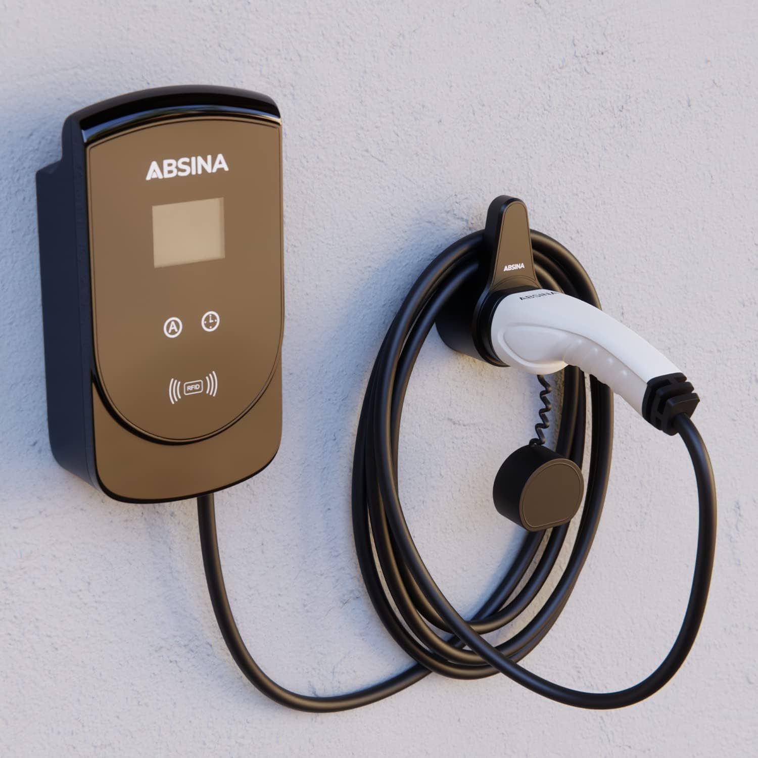 Thumbnail 2 de ABSINA Ladekabelhalter & Steckerhalter Typ 2 inkl. Montagezubehör – Wandhalterung für Typ-2-Kabel