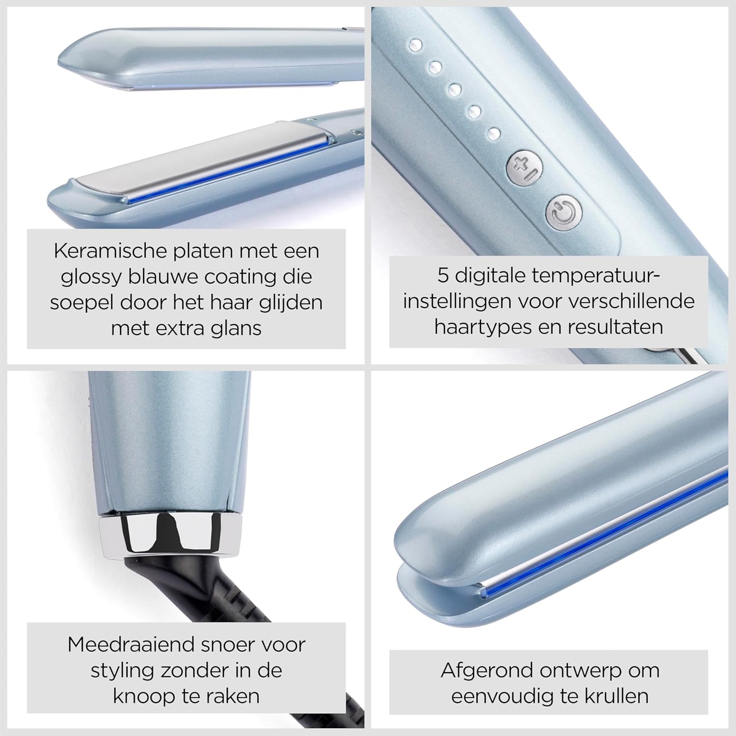 Detalle de BaByliss Hydro Fusion ST573E stijltang met ionentechnologie en keramische platen