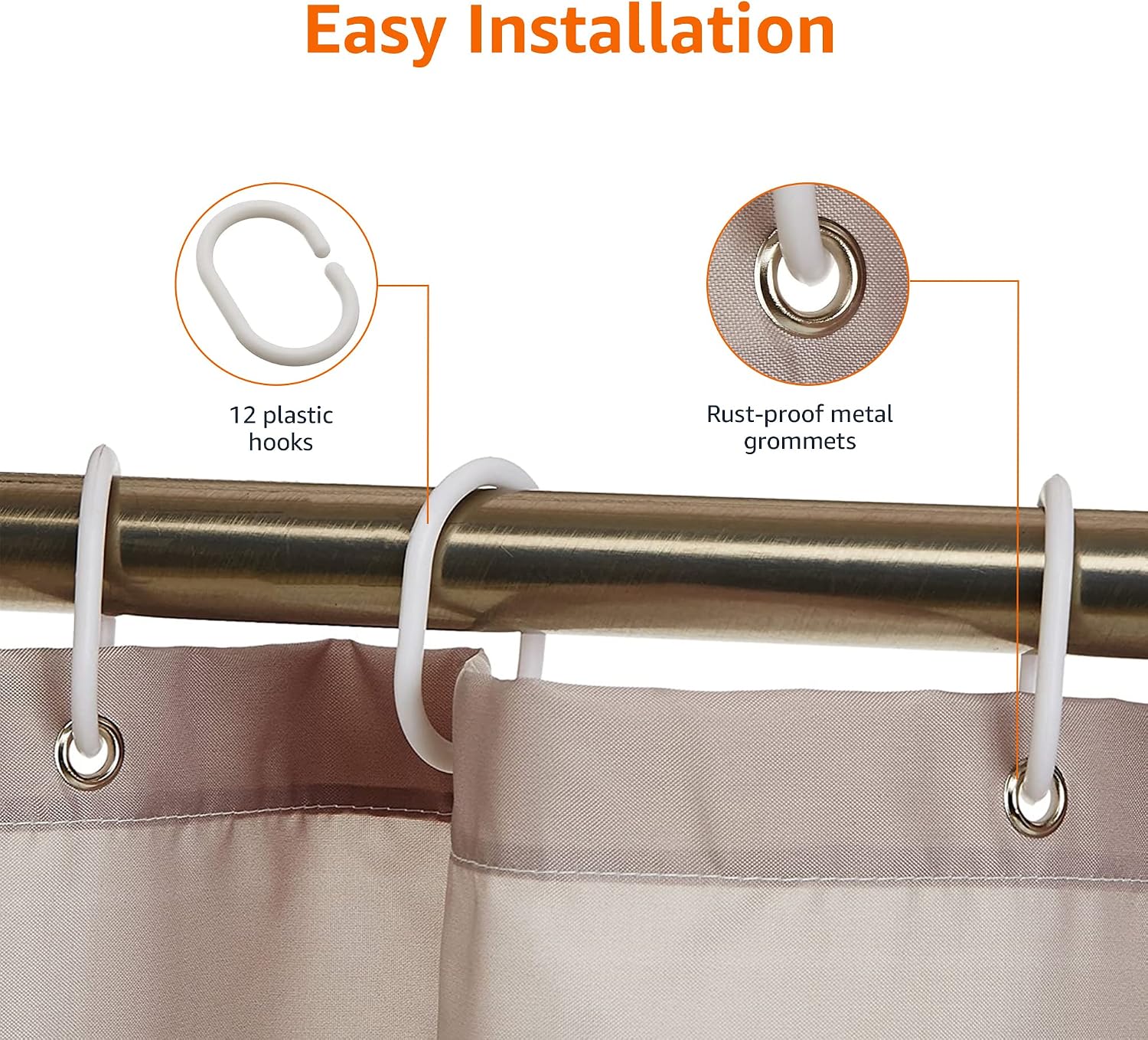 Detalle 2 de Amazon Basics Rideau de Douche 183 x 183 cm