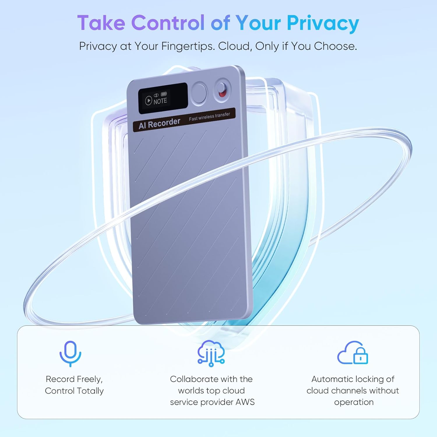 Thumbnail 4 de AI Voice Recorder with APP Control: Transcribe, Summarise and Manage Meetings