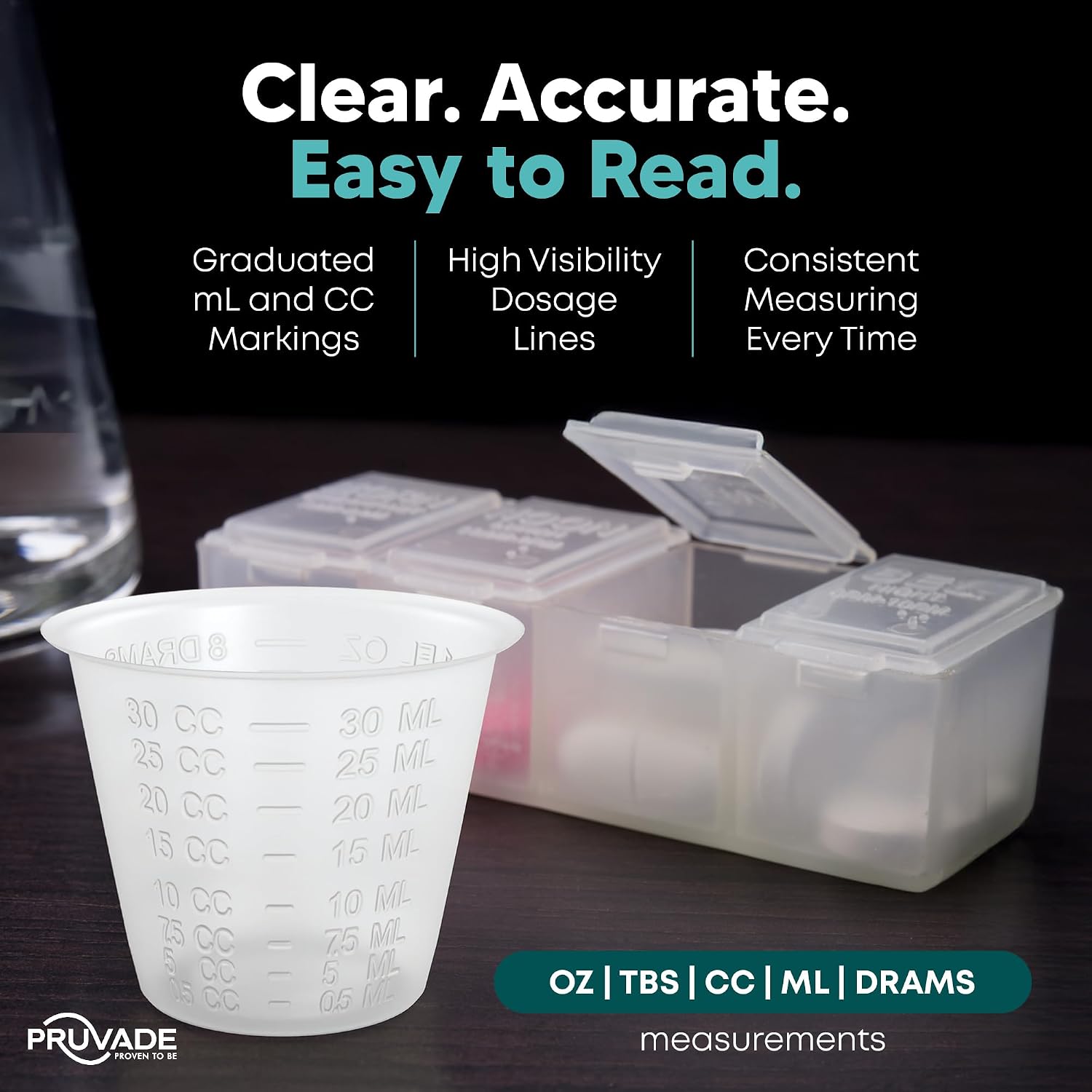 Thumbnail 2 de Pruvade 2000 Pack - 1 oz Disposable Medicine Cups with Graduated Dosage Lines
