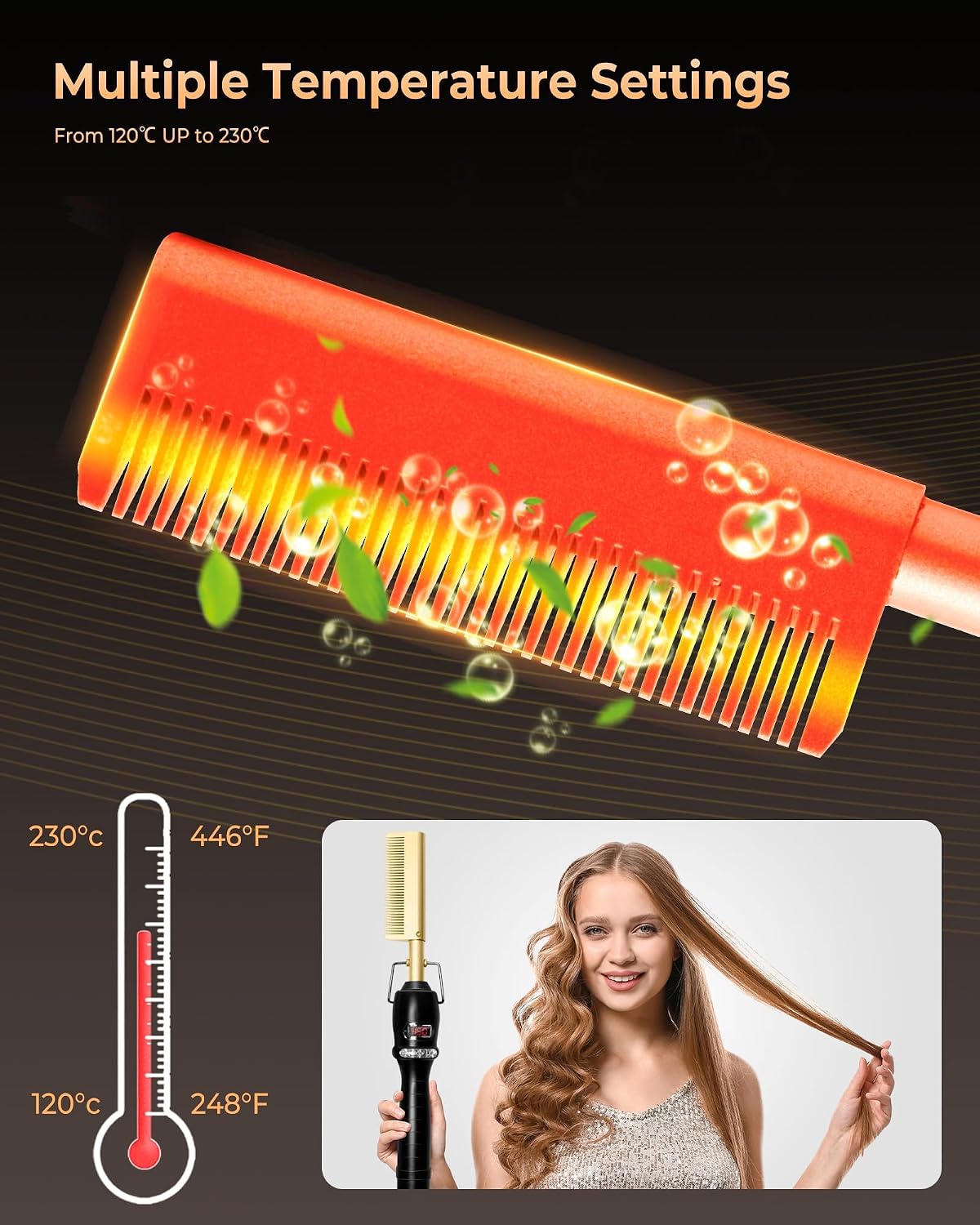 Thumbnail 5 de UKLISS Electric Hot Comb for Wigs 120–230℃