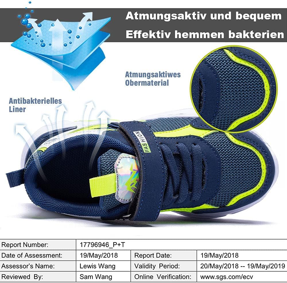 Detalle de PHMNZIP Kinder Turnschuhe – Unisex, atmungsaktiv, leicht – Modell CX6586 Grün