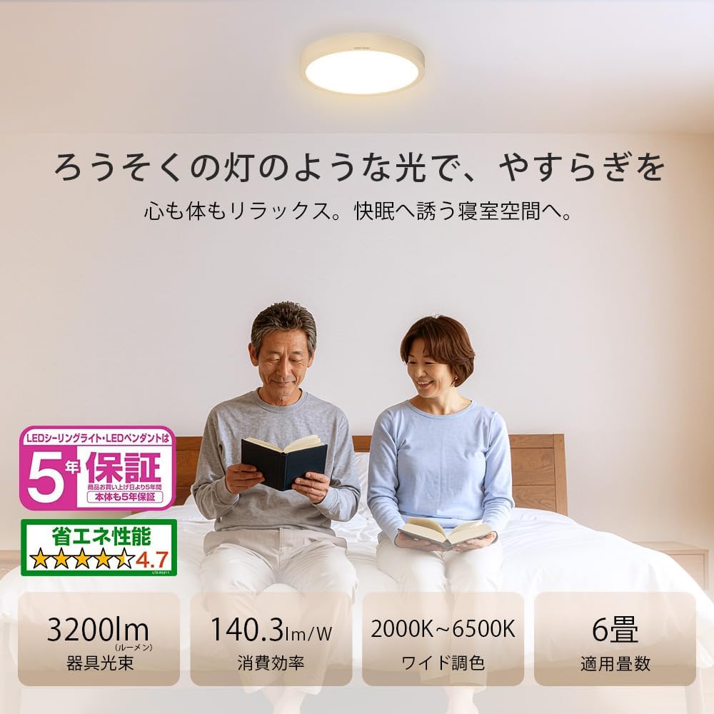 Detalle de TOSHIBA NLEH06060E-LC(SB) LEDシーリングライト コンパクト・ワイド調色・サンドベージュ