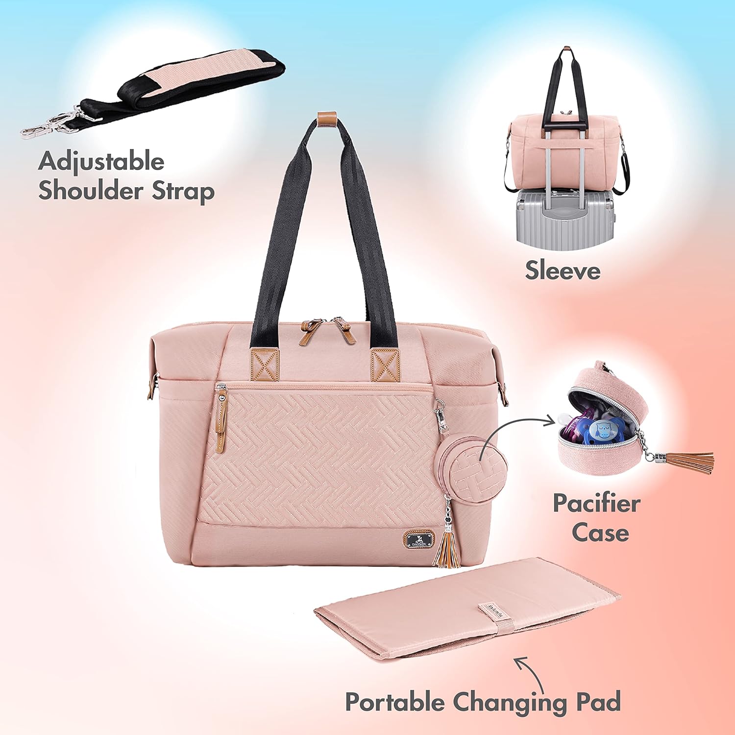 Thumbnail 1 de Dikaslon borsa fasciatoio per neonati con porta ciuccio, fasciatoio portatile e tracolla regolabile