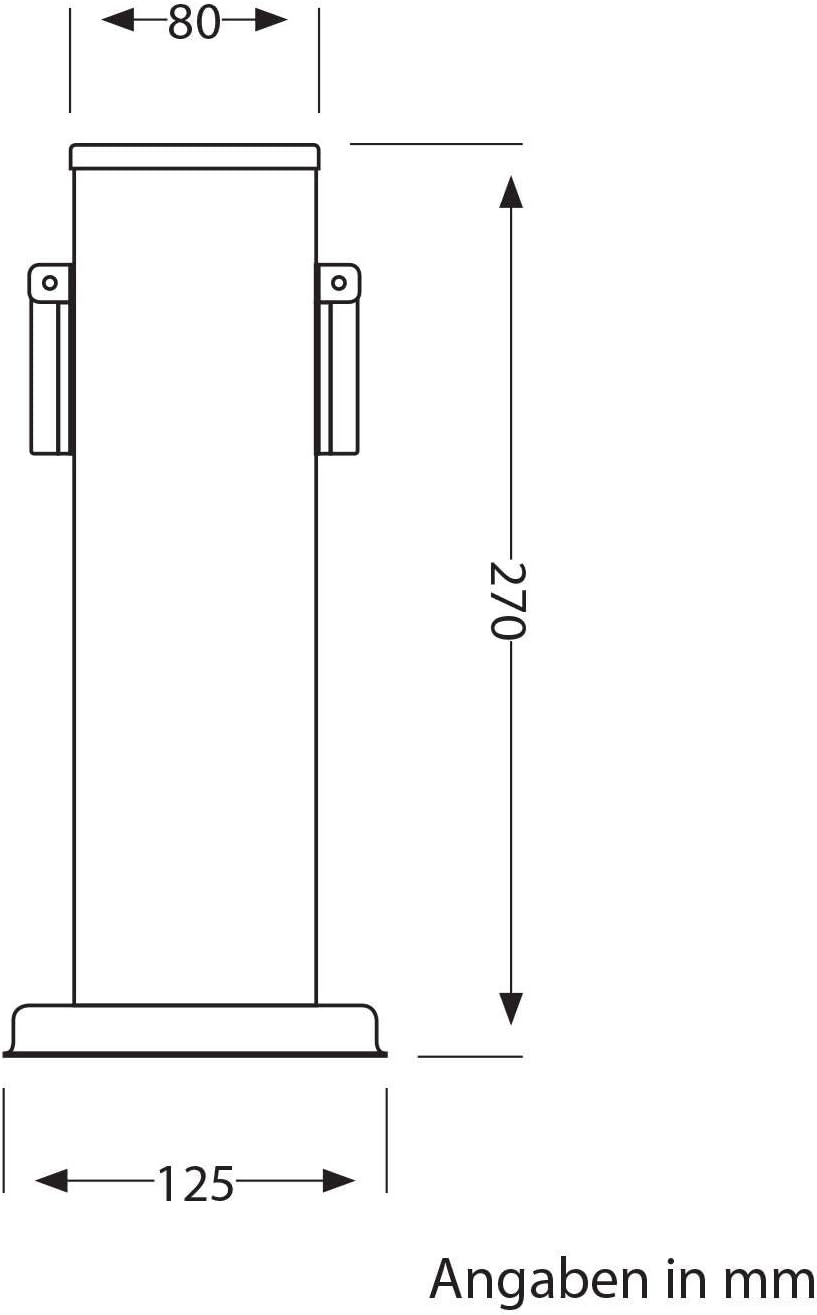 Thumbnail 6 de Colonnina POLLY per esterni, 2 prese IP44 in acciaio inox, bianca 27 cm – design compatto per giardino