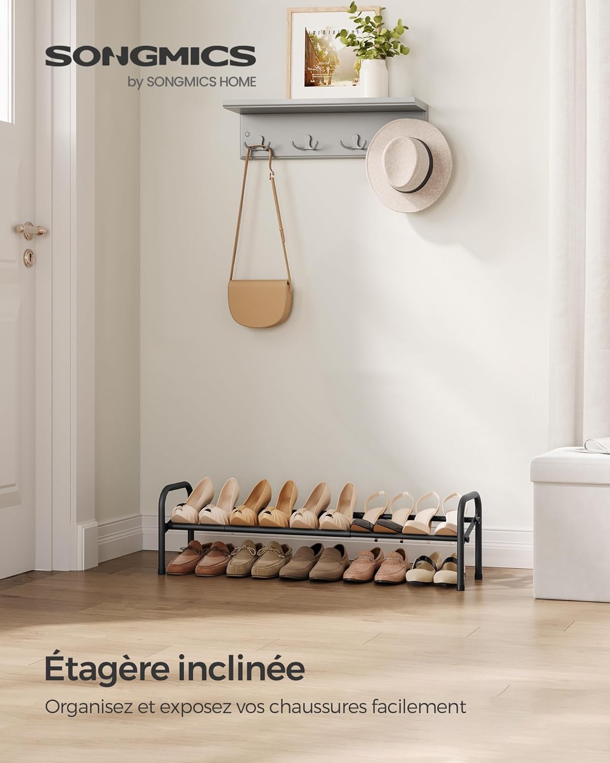 Detalle 2 de SONGMICS Étagère à Chaussures 1 Niveau LMR019B01 🗄