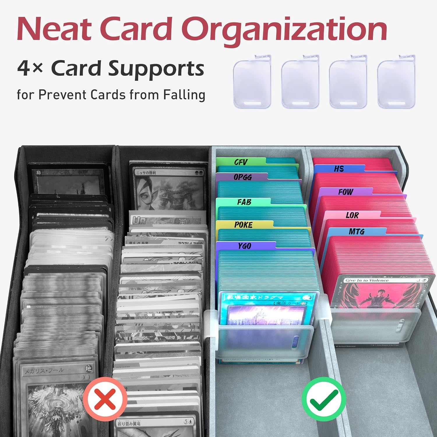 Thumbnail 4 de ENTUMO 4-Row【3200+】 Trading Card Storage Box – Comprehensive Organizer for MTG, Commander, and More