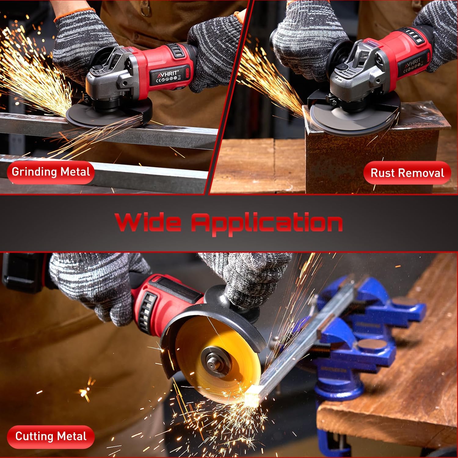 Thumbnail 6 de Avhrit Amoladora angular 125 mm 21V 4,0Ah