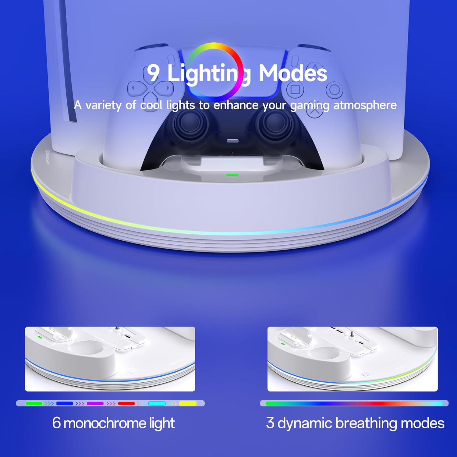 Detalle 2 de NEWDERY PS5 Ständer mit RGB 9‑Modi