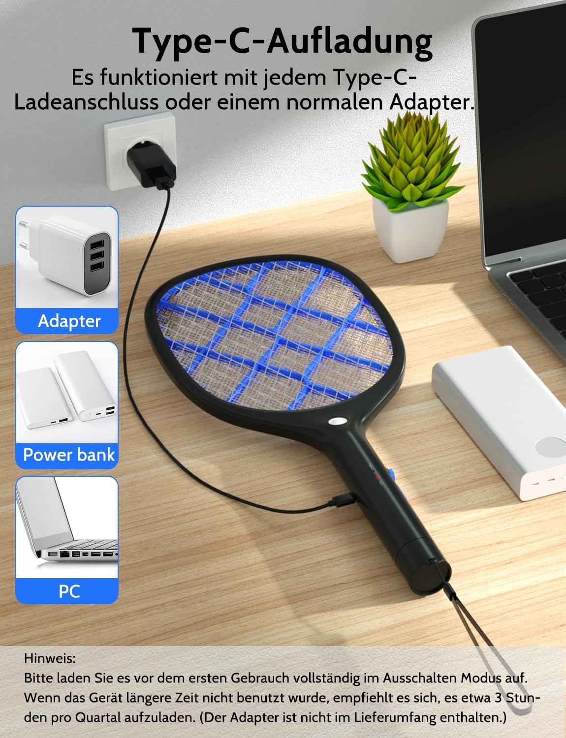 Thumbnail 1 de Yissvic Elektrische Fliegenklatsche extra stark 4000V – zuverlässiger Insektenschutz für Outdoor-Aktivitäten