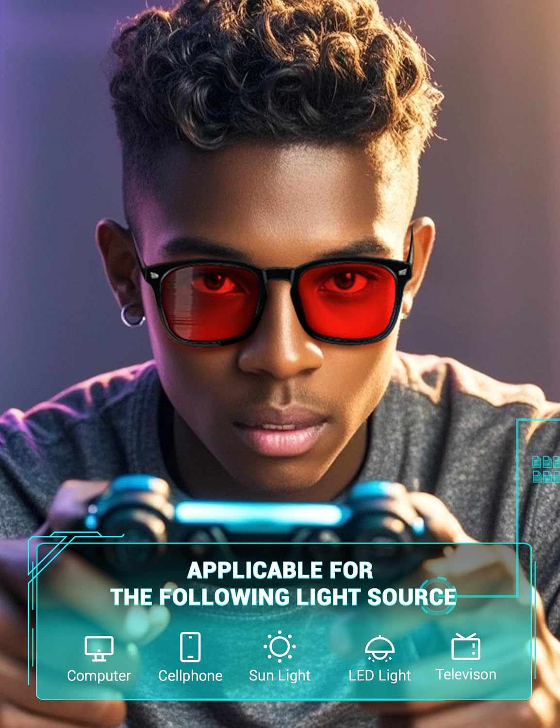 Thumbnail 1 de TIJN Sleep Glasses with Blue Green Light Blocking and Red Light Lenses