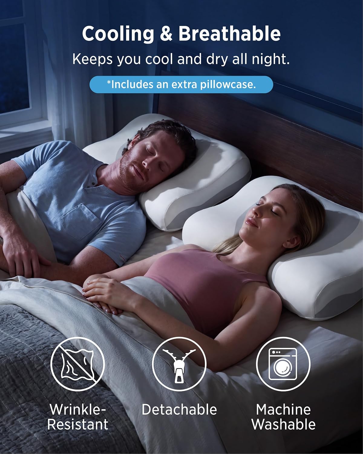 Detalle 2 de Bedsure Cervical Pillow, Memory Foam