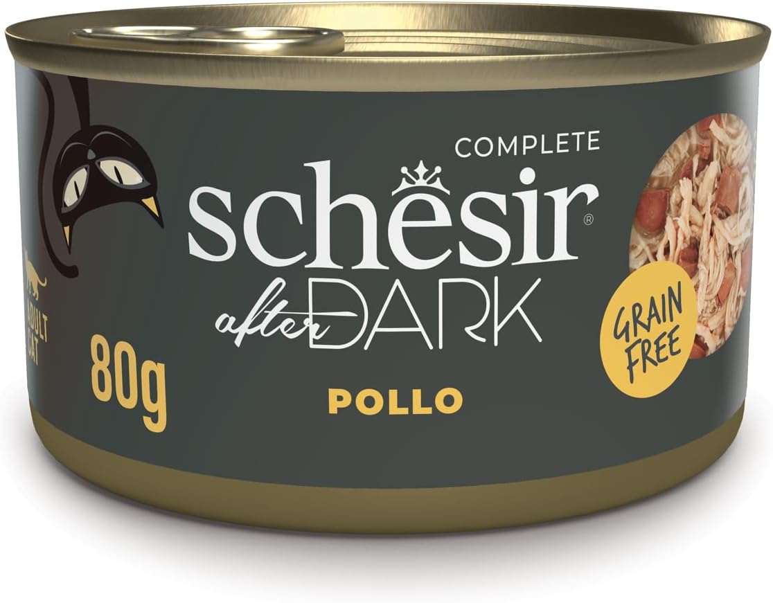 Detalle de Schesir After Dark Filetti di Pollo in Brodo 12x80 g – alimento umido grain free per gatti adulti
