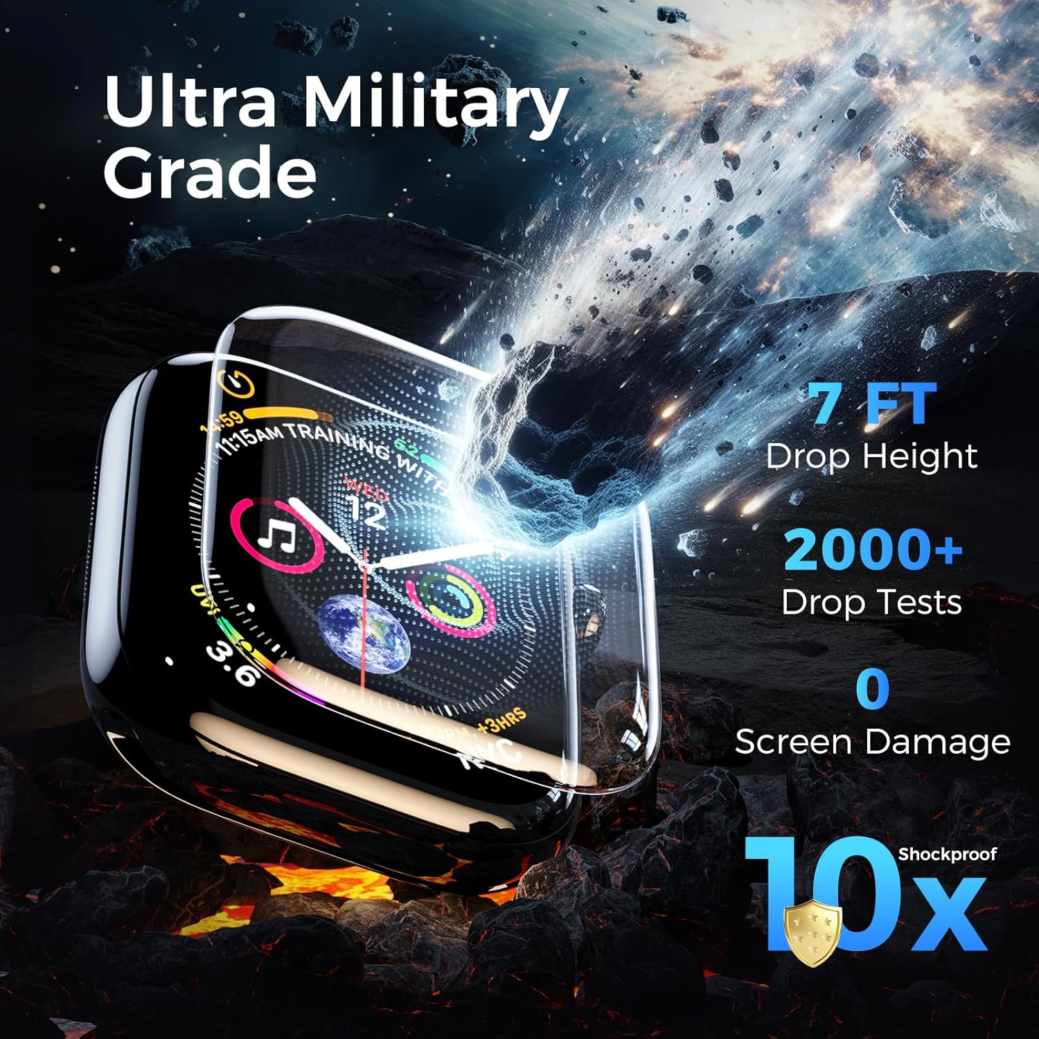 Thumbnail 4 de Apple Watch 44mm tempered glass screen protector 3 pack