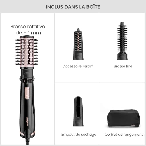 Thumbnail 9 de BaByliss AS200E Dry, Straighten and Style : sèche-cheveux rotatif avec 4 accessoires interchangeables