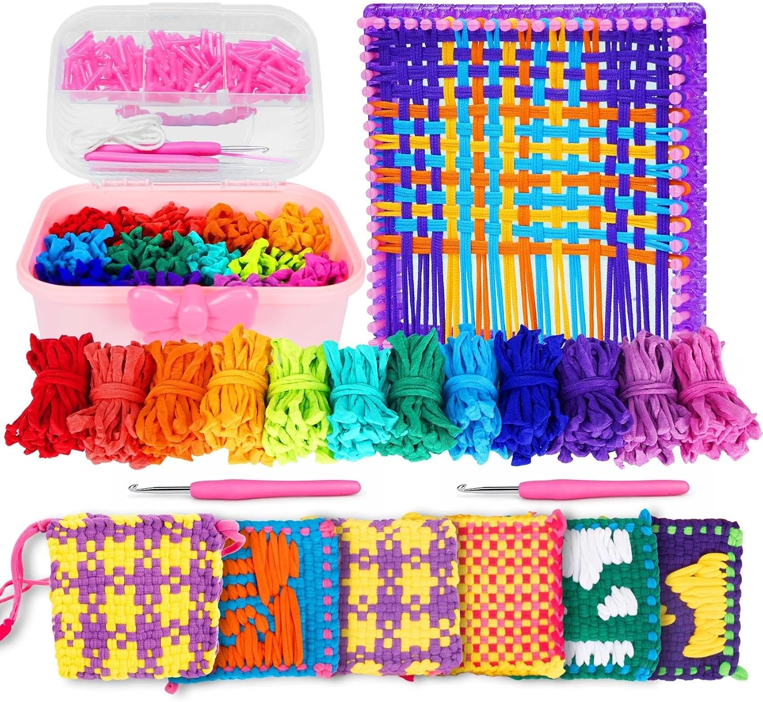 Detalle de BLISSIQUEE Kids' Weaving Loom Kit, 12 Colors