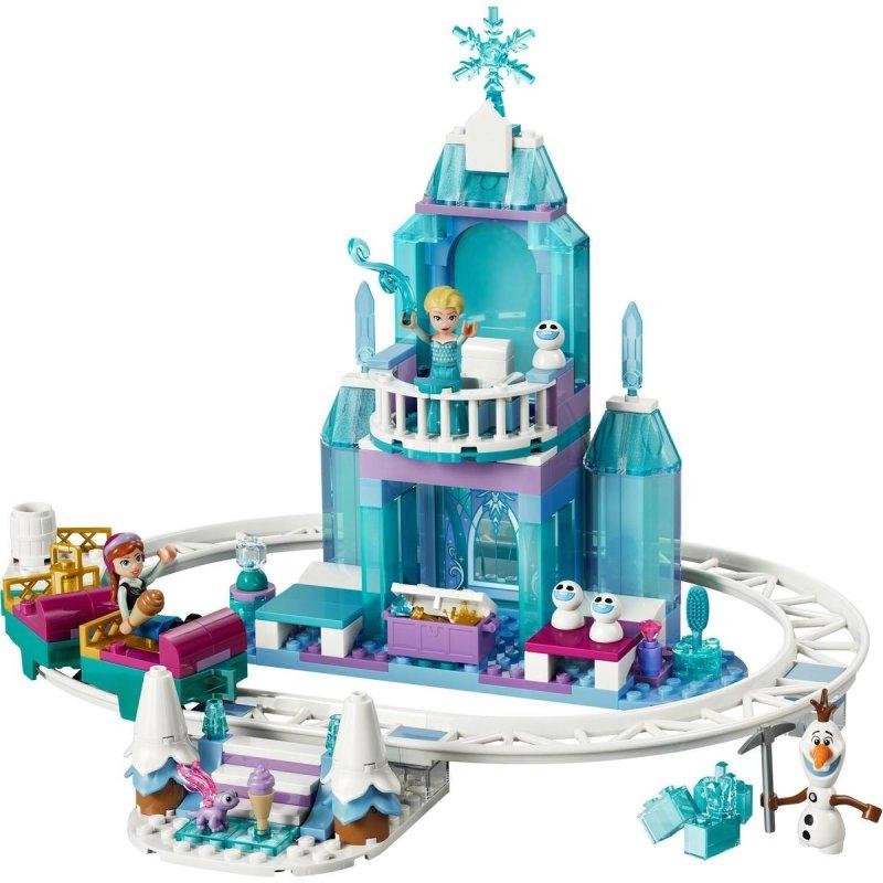 Detalle 2 de LEGO 43281 Castillo de Hielo de Elsa: 7 minifiguras y trineo para juego imaginativo