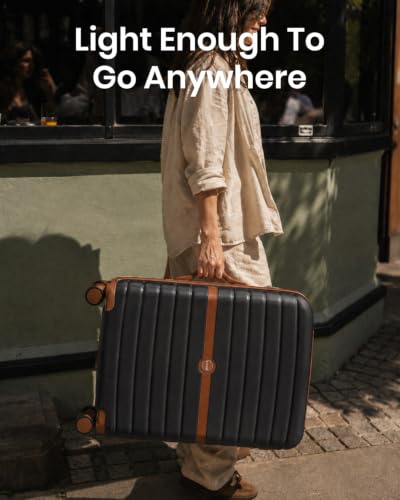 Detalle de Kono Large Hard Shell Suitcase: 28-Inch ABS+PC Check-In Luggage in Black