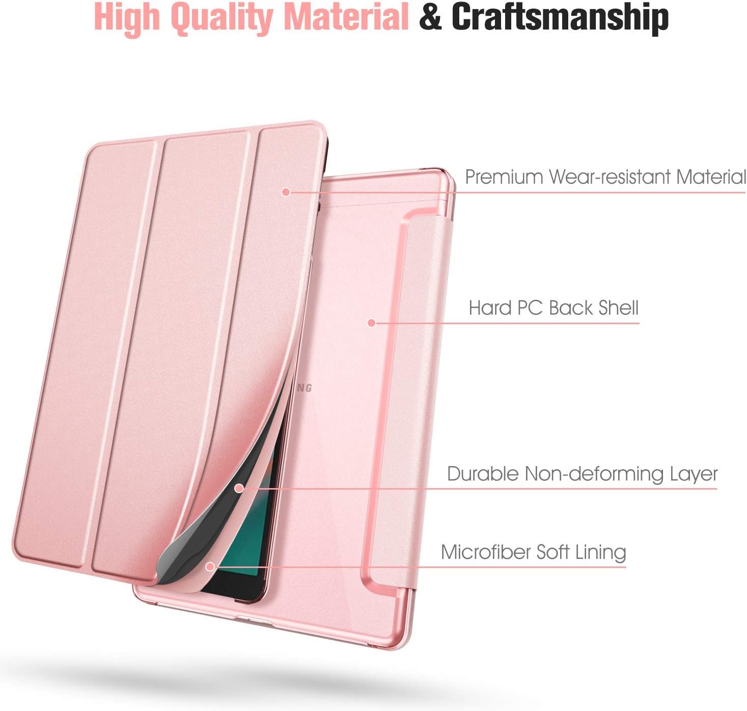 Thumbnail 6 de Fintie Schutzhülle für Samsung Galaxy Tab A 10,1 (SM-T510/T515, 2019) – ultradünn mit transparenter Rückseite in Roségold