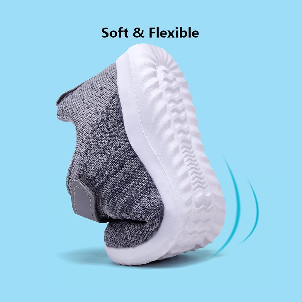 Detalle de COODO Toddler/Little Kid Running Sports Sneakers with Breathable Knit