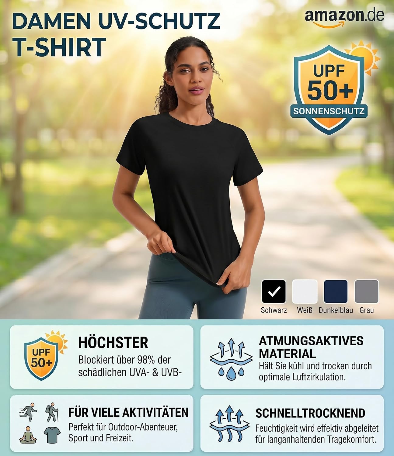 Thumbnail 3 de PINSPARK Haut de sport léger femme à manches courtes avec dos en mesh – idéal fitness, course et yoga