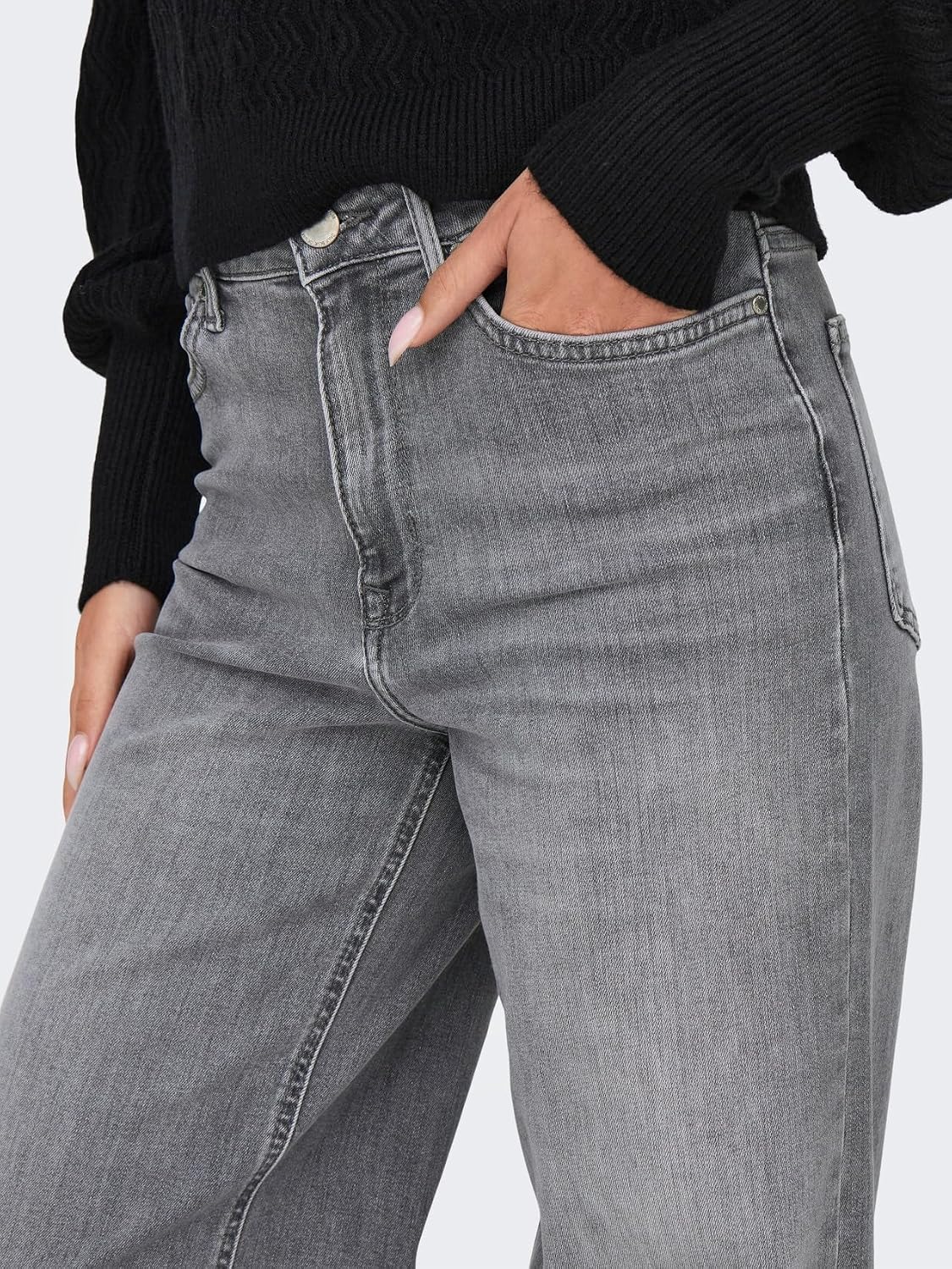 Detalle de ONLY Female Jeans ONLMADISON: Jeans mit weitem Bein, Hohe Taille
