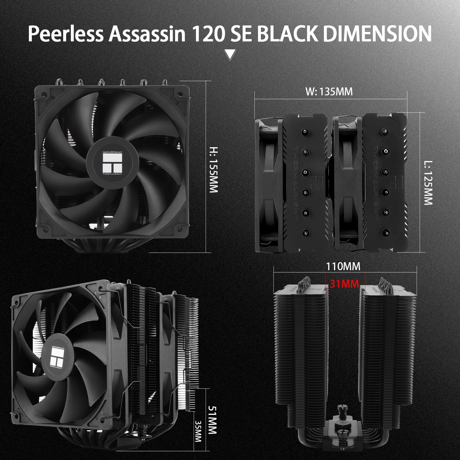 Detalle de Thermalright Peerless Assassin 120 SE Black CPU Cooler
