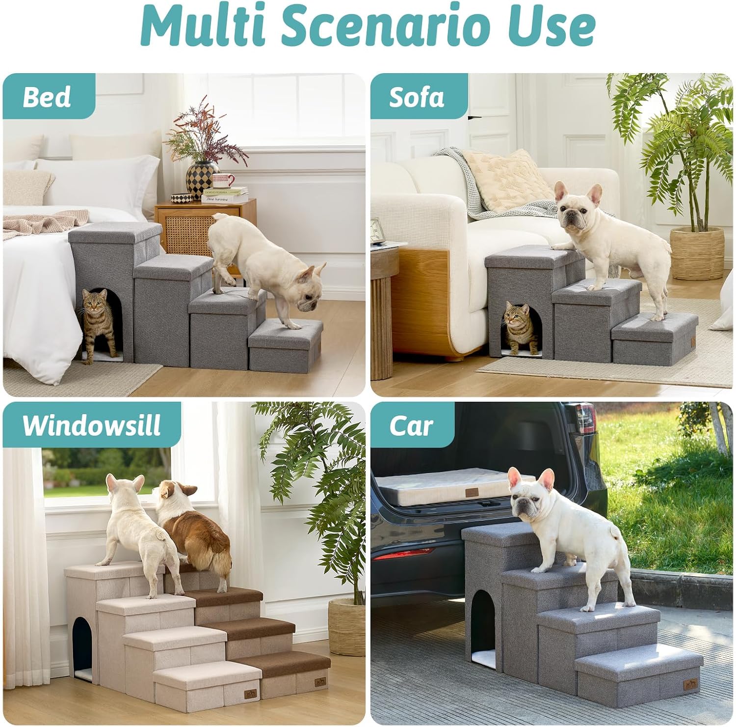 Detalle 2 de COZY KISS Dog Stairs, 4-Step