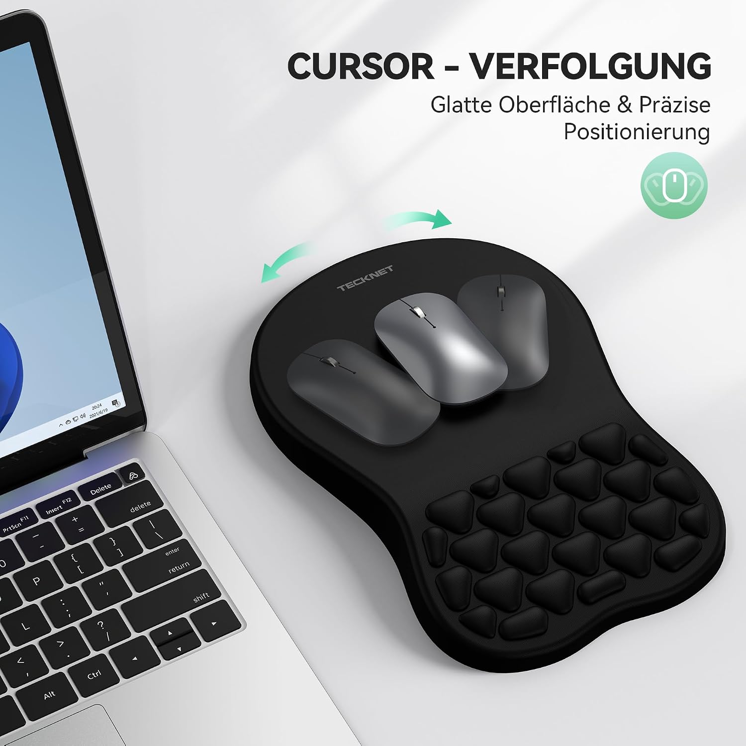 Thumbnail 6 de TECKNET Ergonomisches Mauspad 30 x 20 cm 🖱