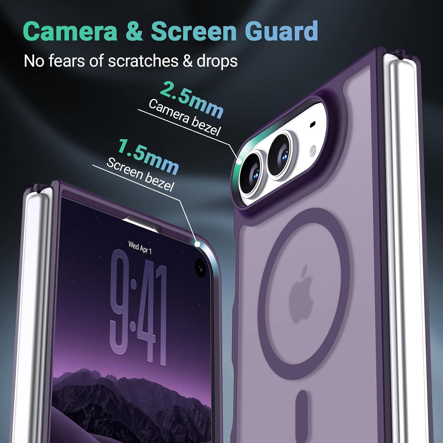 Thumbnail 6 de jaroco 001 iPhone Duo Case, Dark Purple TPU with MagSafe-Compatible Magnetic Ring