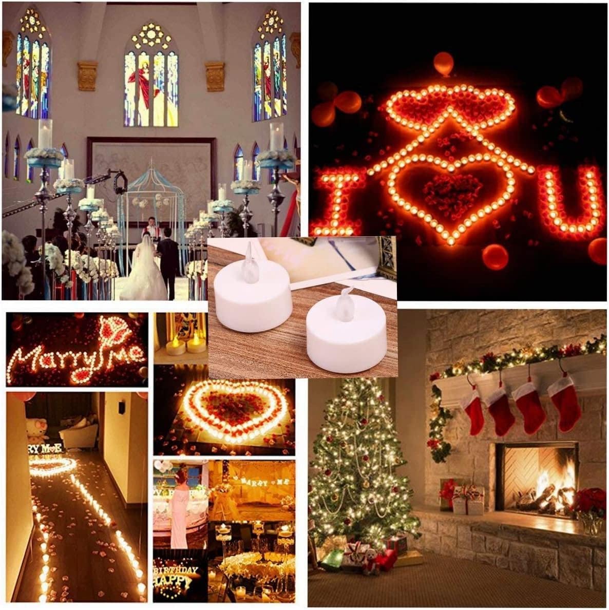 Thumbnail 5 de 24 Pack Flameless LED Tea Light Candles – 200 Hour Battery-Operated Warm Yellow Flicker