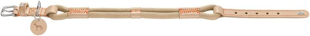 Detalle de HUNTER Hundehalsband Malia apricot/Natur, aus Tau & Leder, Größe 65 (Made in Germany)