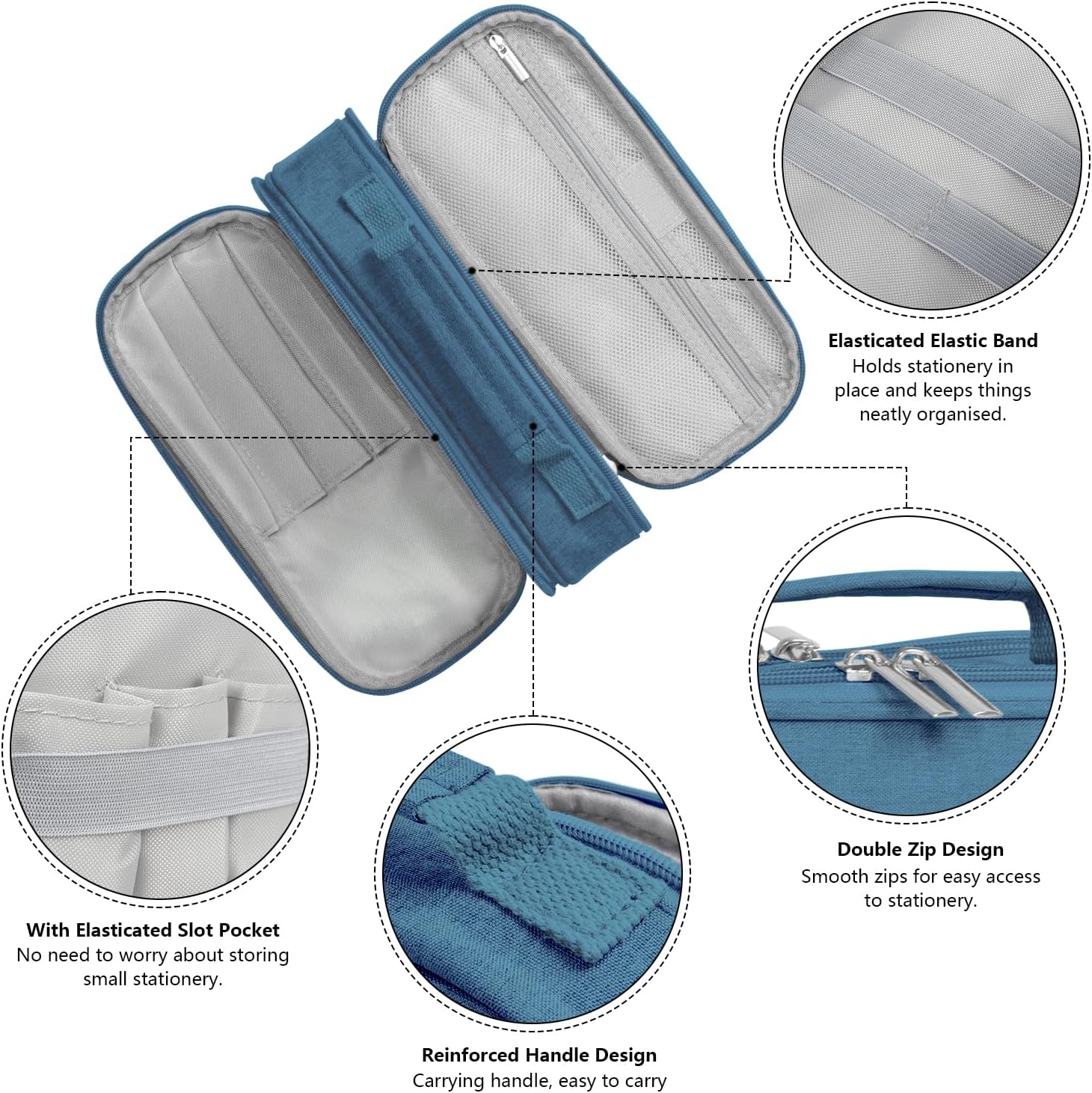Thumbnail 3 de MOKANI Large Pencil Case – big capacity dual-compartment organiser for school and office
