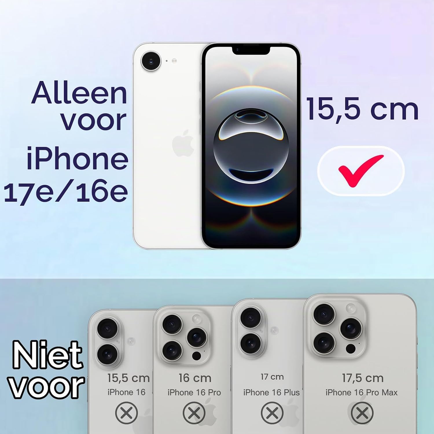 Thumbnail 1 de JETech 567B- slank hoesje voor iPhone 17e/16e, transparant en MagSafe