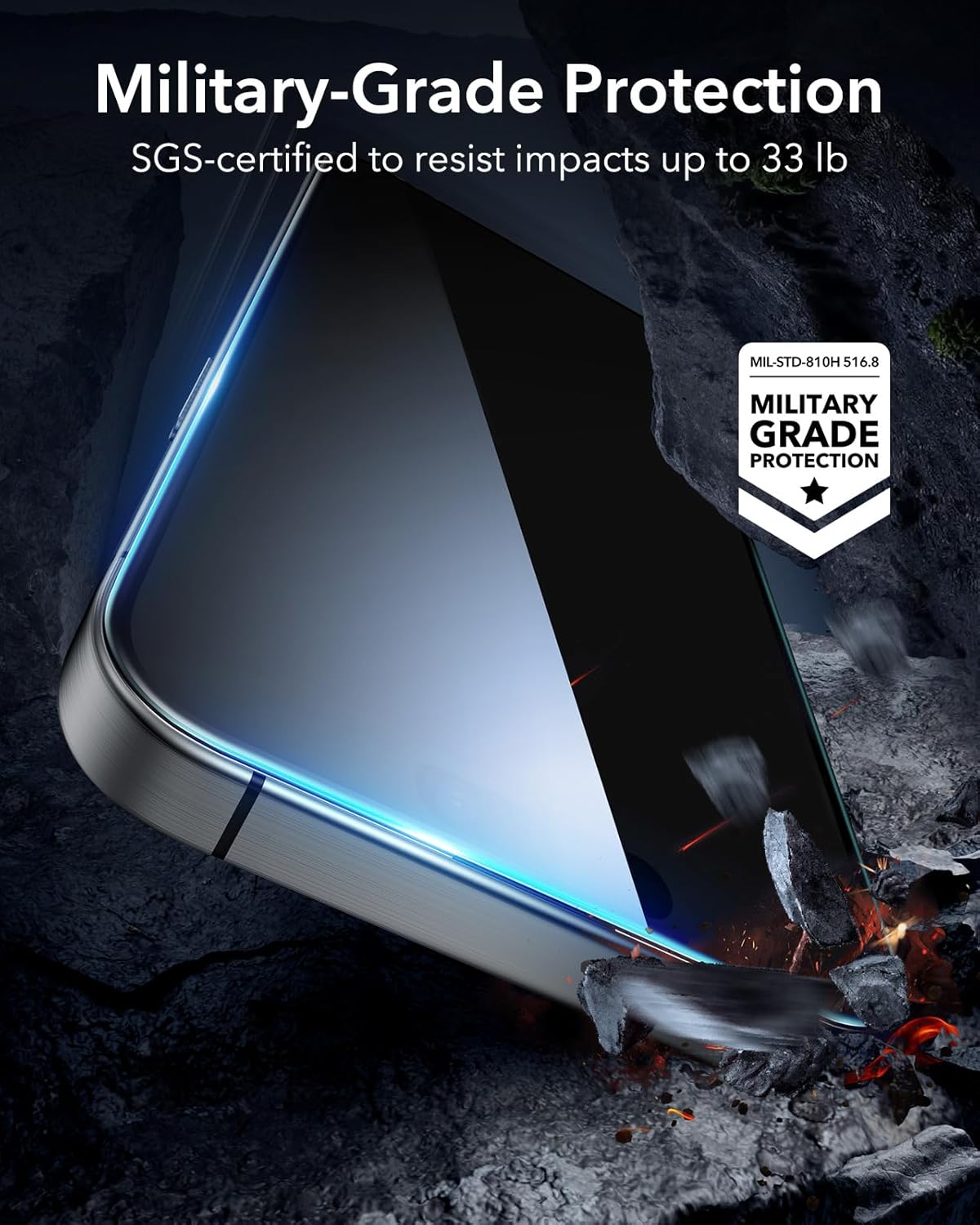 Thumbnail 5 de ESR Tempered Glass Screen Protector 3-pack for iPhone 16 Pro