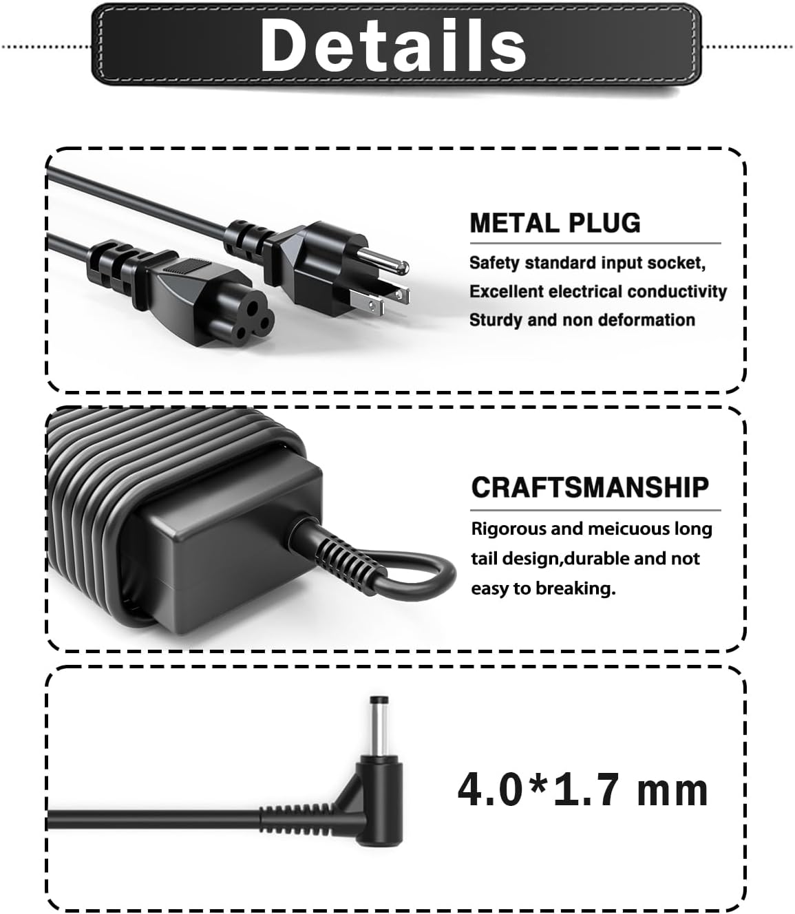 Thumbnail 4 de JPEOAYBI 65W Laptop Charger for Lenovo