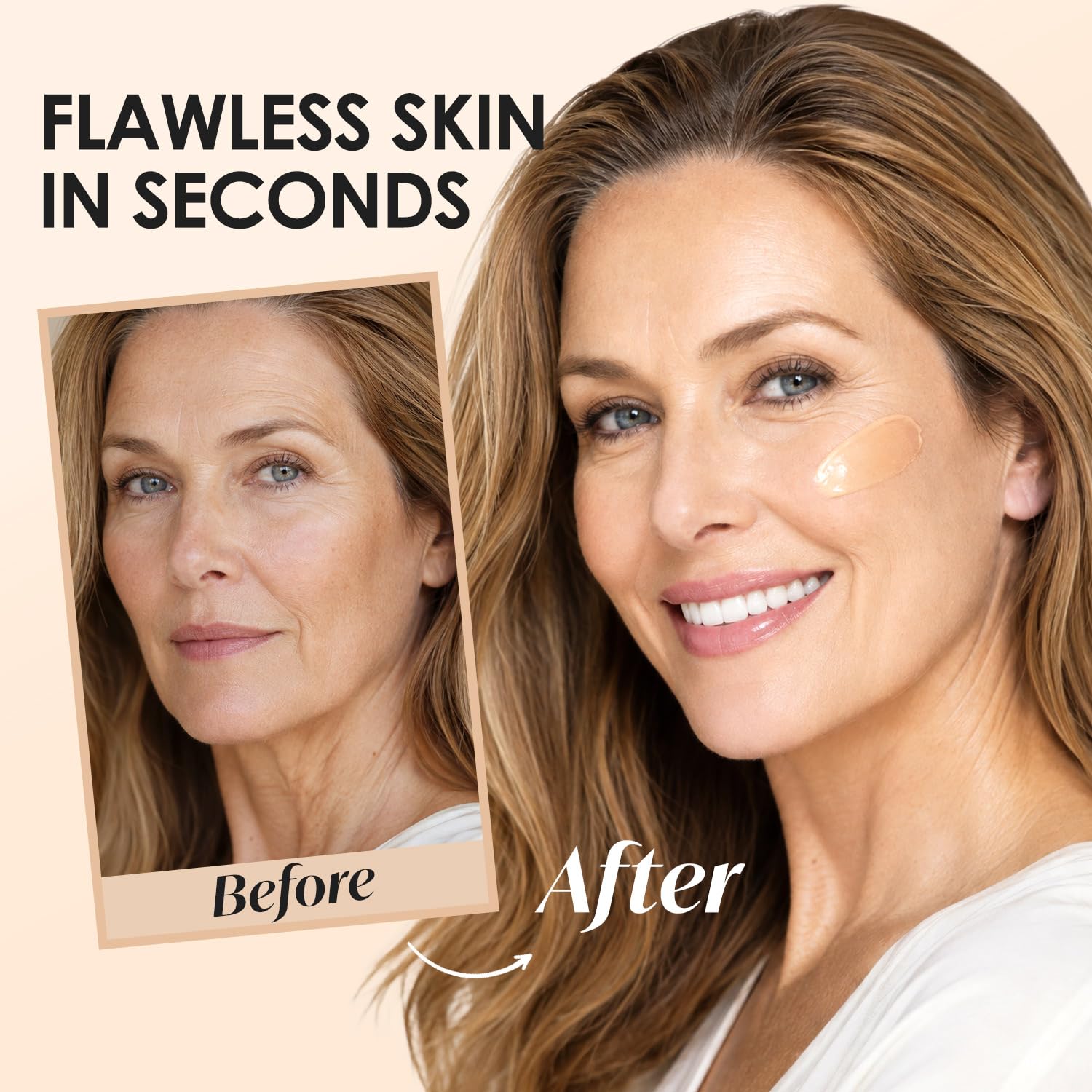 Detalle de RONKIE Color-Changing Foundation for Mature Skin, 2-Pack, Buildable Lightweight Coverage