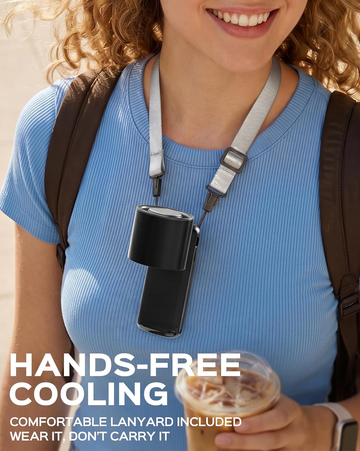 Thumbnail 4 de CuteV Portable Handheld Fan: 3-in-1 4000mAh USB-C Rechargeable Personal Cooler