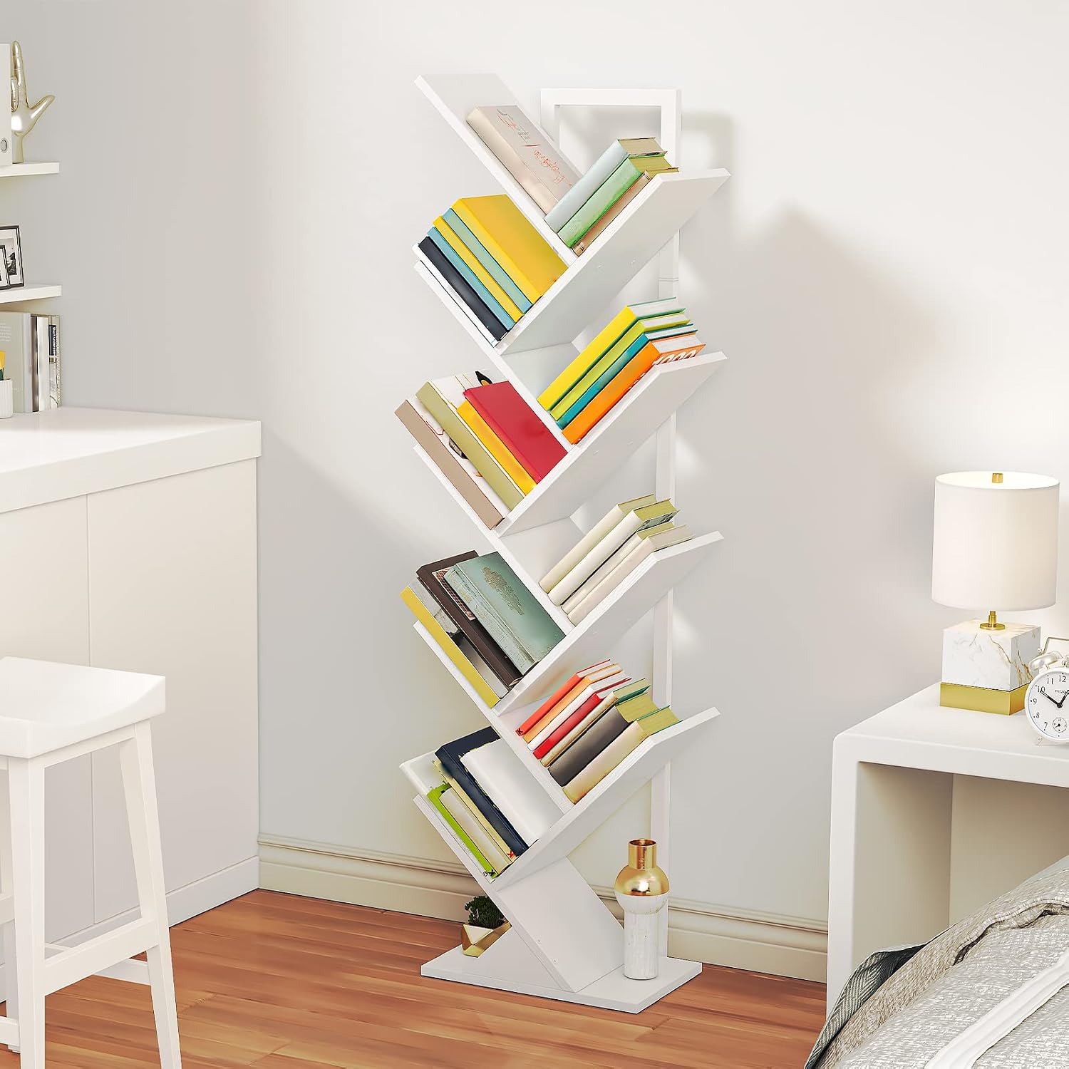 Detalle de HOOBRO Tree Shelf 9-Tier Bookcase