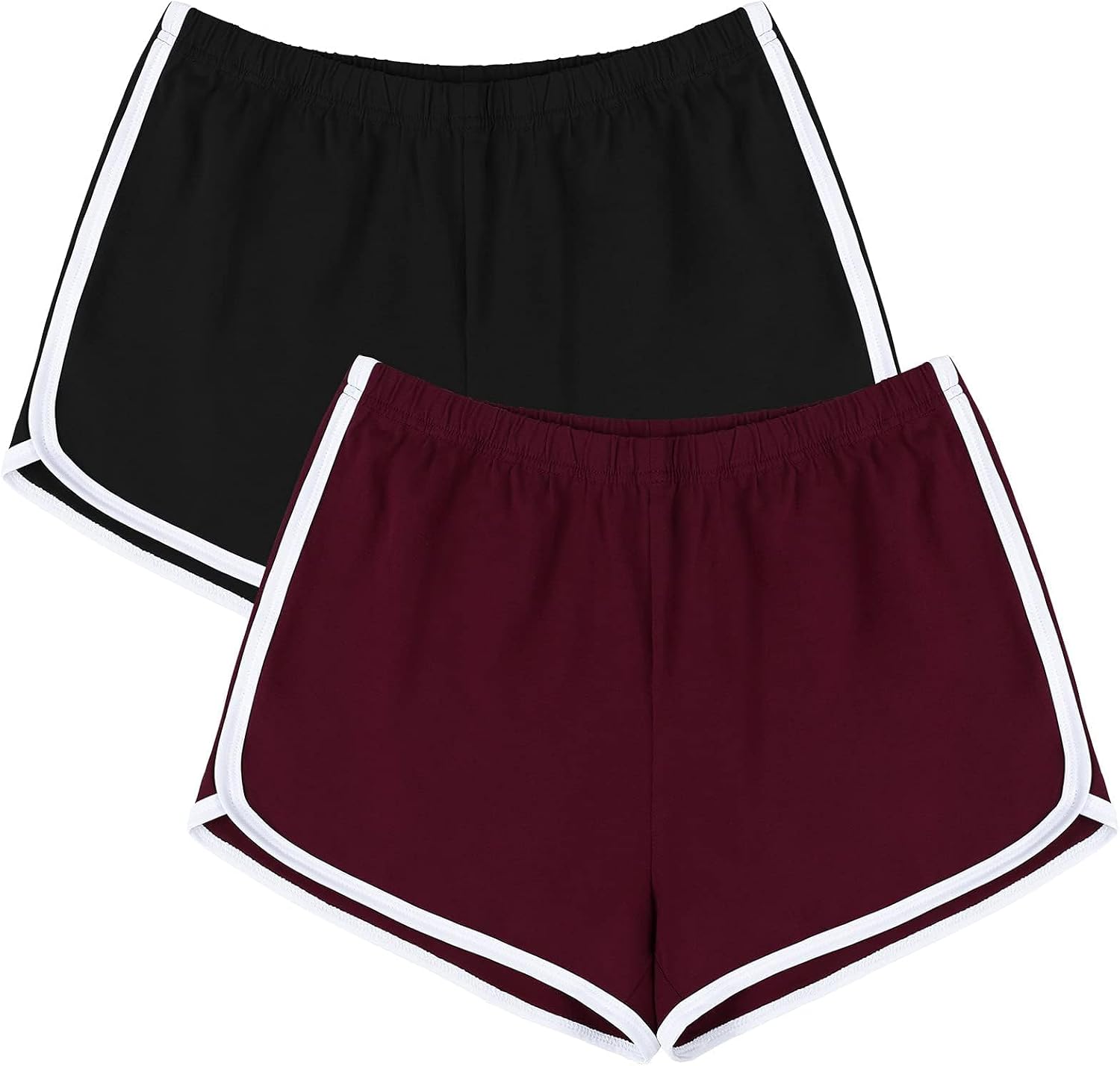 Detalle de URATOT Women's Cotton Gym Shorts Pack of 2
