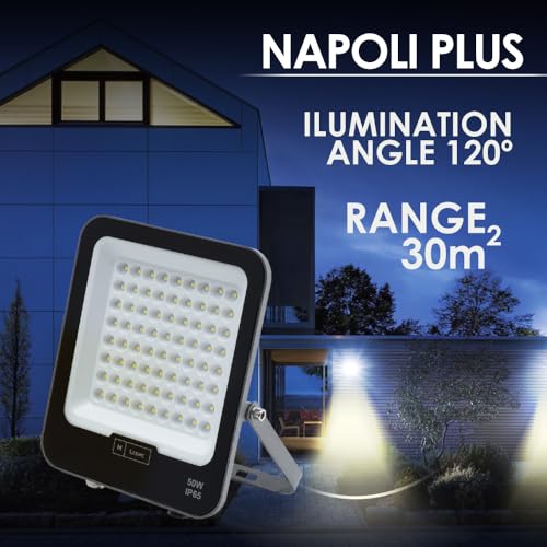 Detalle de M Ledme Foco Proyector LED Napoli Plus 50W – 6000 lx, IP65, 6000K
