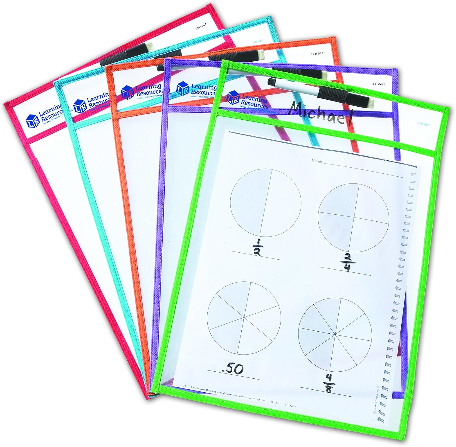 Thumbnail 5 de Cartelline Cancellabili Learn Resources: set di 5 per l’apprendimento sostenibile con pennarelli cancellabili e calcolatrice solare